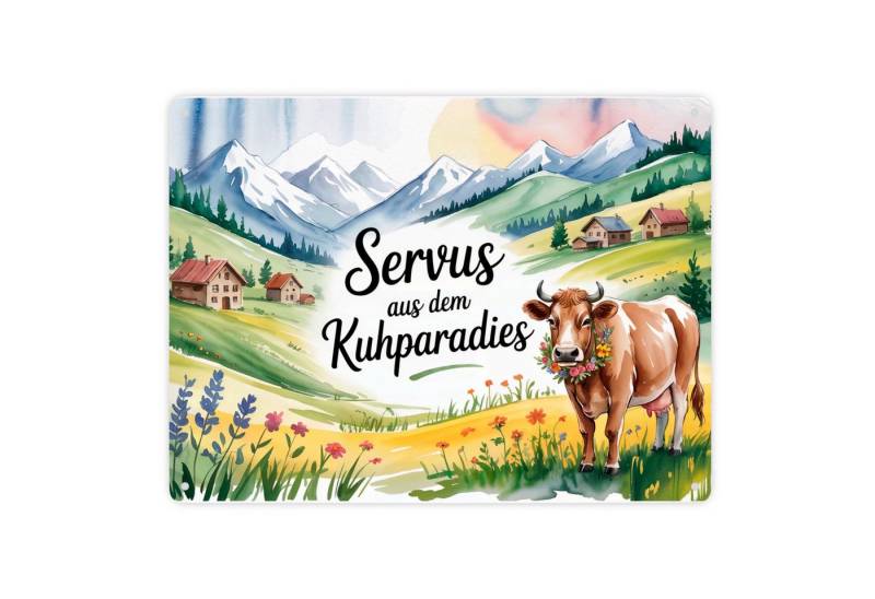 speecheese Metallschild Kuh auf Alpenwiese Metallschild XXL in 28x38 cm mit Spruch speecheese Metallschild Kuh auf Alpenwiese Metallschild XXL in 28x38 cm mit Spruch von speecheese