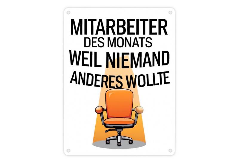 speecheese Metallschild Leerer Bürostuhl - Mitarbeiter des Monats Metallschild in 15x20 cm speecheese Metallschild Leerer Bürostuhl - Mitarbeiter des Monats Metallschild in 15x20 cm von speecheese