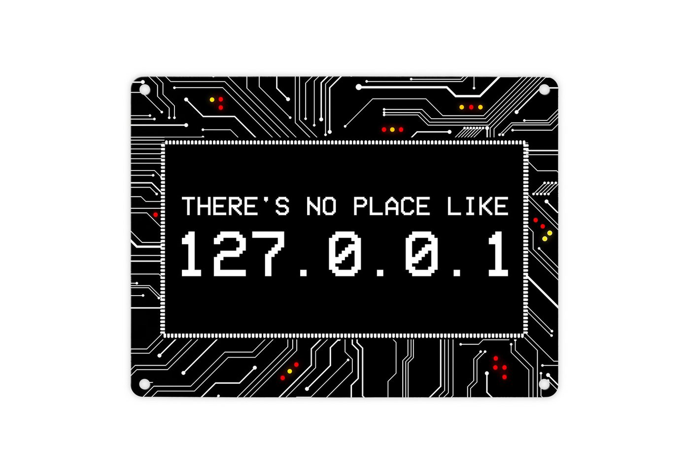 speecheese Metallschild Localhost Metallschild mit IP Adresse 127.0.0.1 in weiß Schild von speecheese