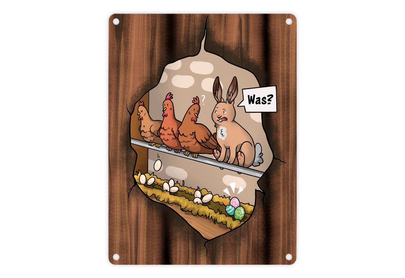 speecheese Metallschild Lustiger Cartoon zu Ostern Metallschilder Blechschild Schild von speecheese