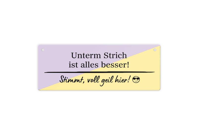 speecheese Metallschild Lustiges Sprichwort Metallschild mit Spruch Alles ist besser voll geil von speecheese