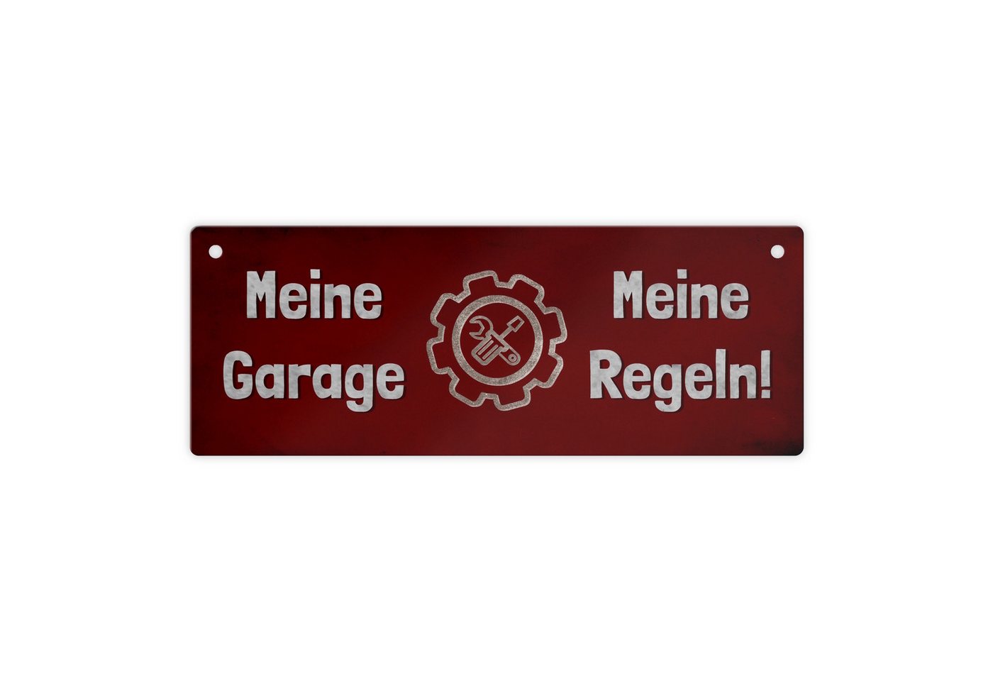 speecheese Metallschild Meine Garage, Meine Regeln Metallschild in 7,5x20cm von speecheese