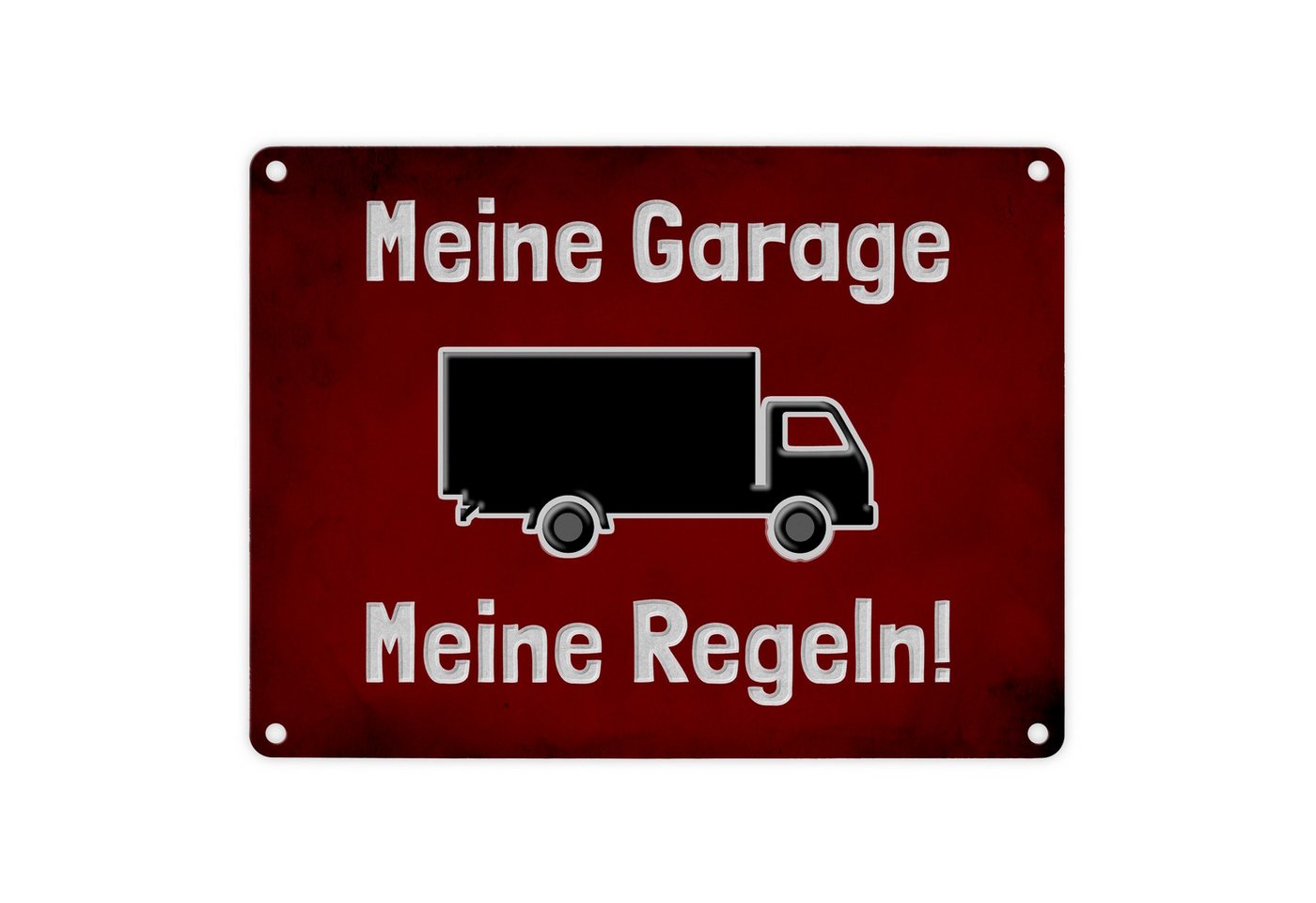 speecheese Metallschild Meine Garage Regeln! Metallschild in 15x20 cm mit LKW und rotem speecheese Metallschild Meine Garage Regeln! Metallschild in 15x20 cm mit LKW und rotem von speecheese