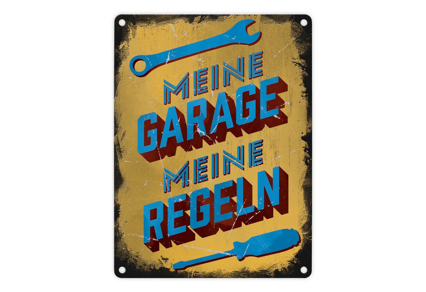 speecheese Metallschild Meine Garage meine Regeln Metallschild in 15x20 cm im Used-Look speecheese Metallschild Meine Garage meine Regeln Metallschild in 15x20 cm im Used-Look von speecheese