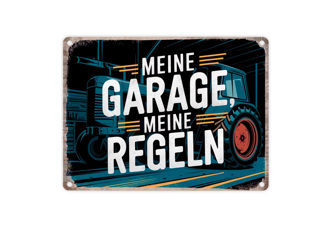 speecheese Metallschild Meine Garage meine Regeln - Traktor Metallschild in 15x20 cm speecheese Metallschild Meine Garage meine Regeln - Traktor Metallschild in 15x20 cm von speecheese
