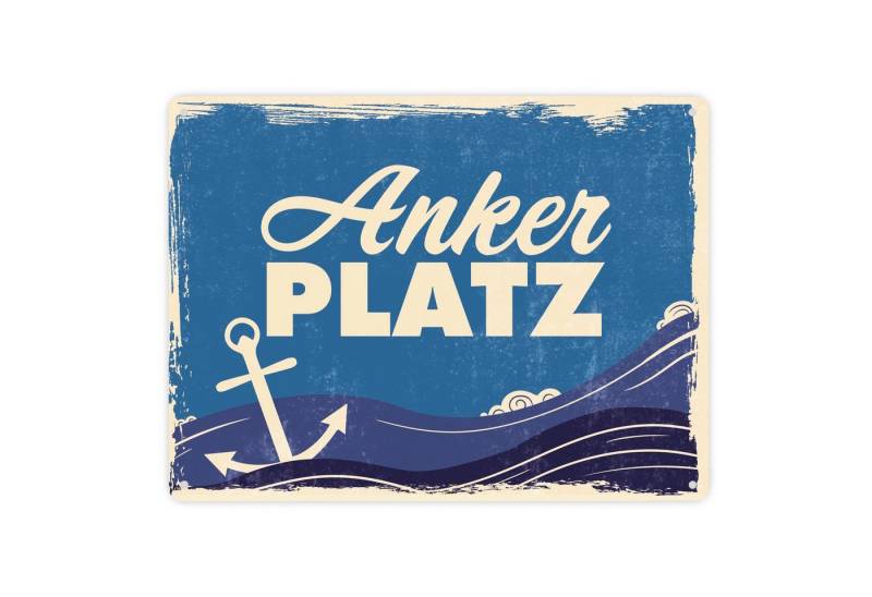 speecheese Metallschild Metallschild XXL in 28x38 cm mit Meer Motiv und Anker Ankerplatz an speecheese Metallschild Metallschild XXL in 28x38 cm mit Meer Motiv und Anker Ankerplatz an von speecheese