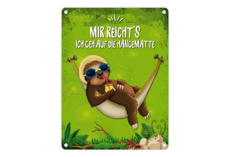 speecheese Metallschild Metallschild mit Faultier in Hängematte Motiv und Spruch: Mir ich geh speecheese Metallschild Metallschild mit Faultier in Hängematte Motiv und Spruch: Mir ich geh von speecheese