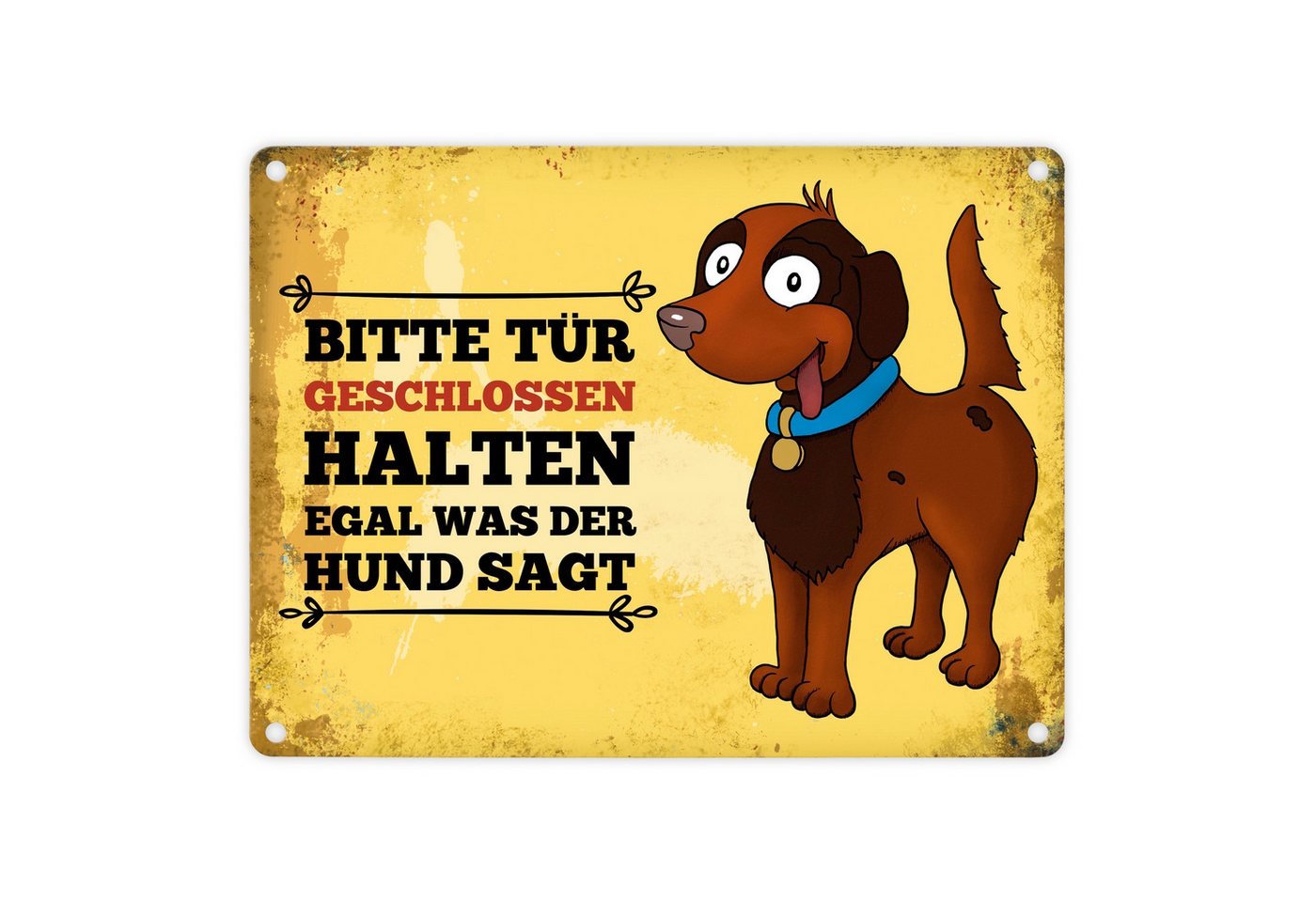 speecheese Metallschild Metallschild mit Hunde Motiv und Spruch: Bitte Tür geschlossen halten speecheese Metallschild Metallschild mit Hunde Motiv und Spruch: Bitte Tür geschlossen halten von speecheese
