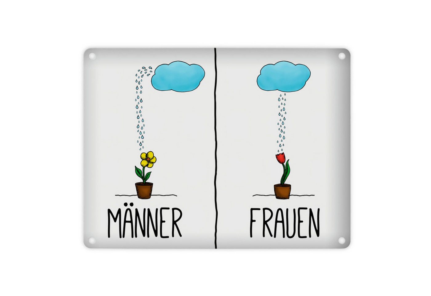 speecheese Metallschild Metallschild mit Regenwolke Toilettenschild Motiv Blechschild Schild von speecheese
