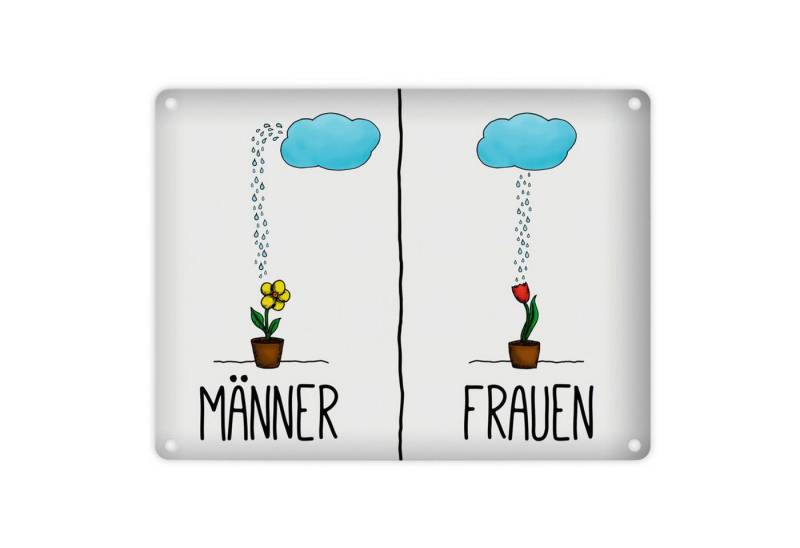 speecheese Metallschild Metallschild mit Regenwolke Toilettenschild Motiv Blechschild Schild von speecheese