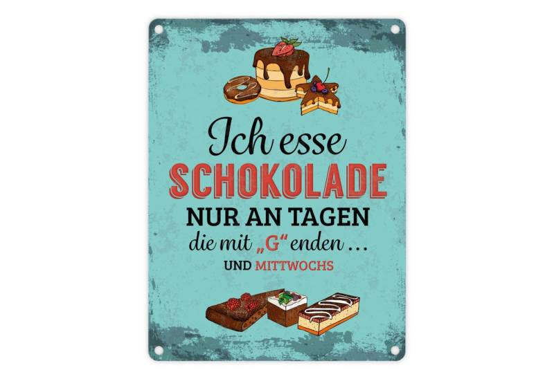 speecheese Metallschild Metallschild mit Schokolade Motiv und Spruch: Ich esse nur an Tagen speecheese Metallschild Metallschild mit Schokolade Motiv und Spruch: Ich esse nur an Tagen von speecheese