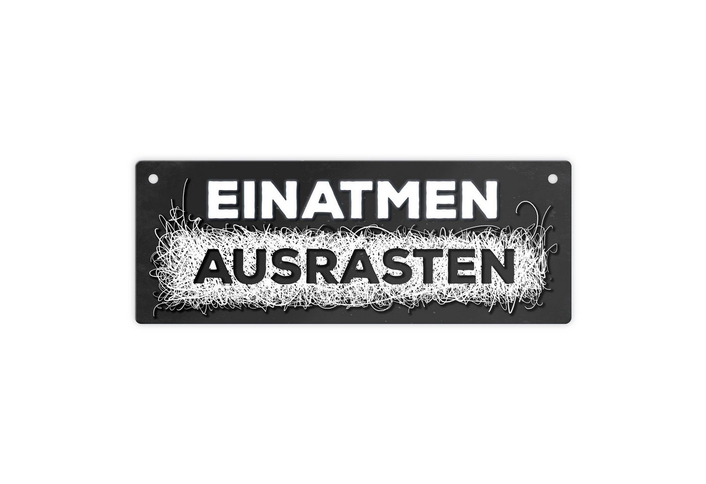 speecheese Metallschild Metallschild mit Spruch: Einatmen Ausrasten Schild Türschild von speecheese