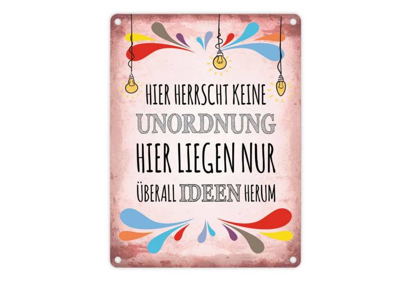speecheese Metallschild Metallschild mit Spruch: Hier herrscht keine Unordnung ... Schild von speecheese