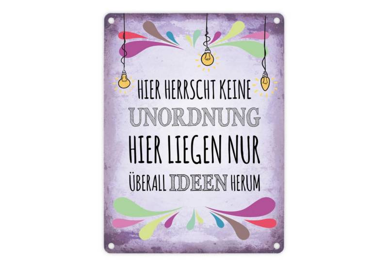 speecheese Metallschild Metallschild mit Spruch: Hier herrscht keine Unordnung ... Schild von speecheese