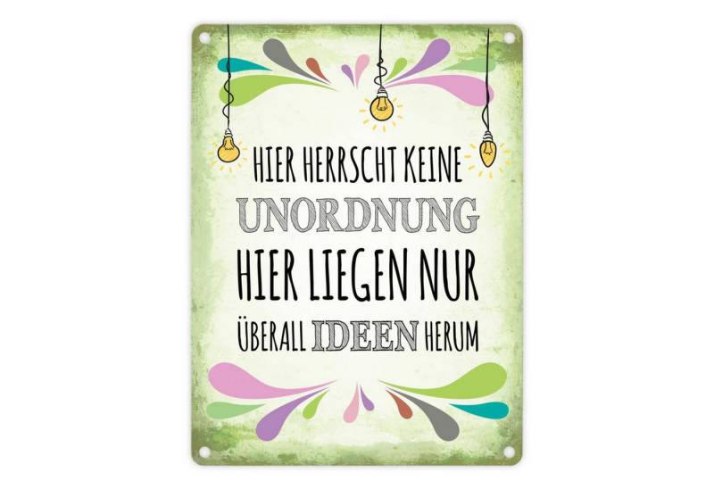 speecheese Metallschild Metallschild mit Spruch: Hier herrscht keine Unordnung ... Schild von speecheese