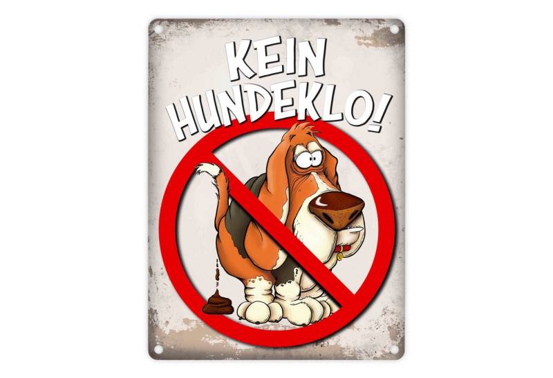 speecheese Metallschild Metallschild mit Spruch: Kein Hundeklo! Warnschild Hinweisschild von speecheese