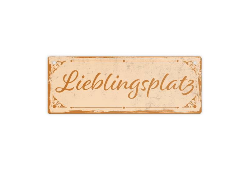 speecheese Metallschild Metallschild mit schönem Design Lieblingsplatz im rustikalen Stil in speecheese Metallschild Metallschild mit schönem Design Lieblingsplatz im rustikalen Stil in von speecheese