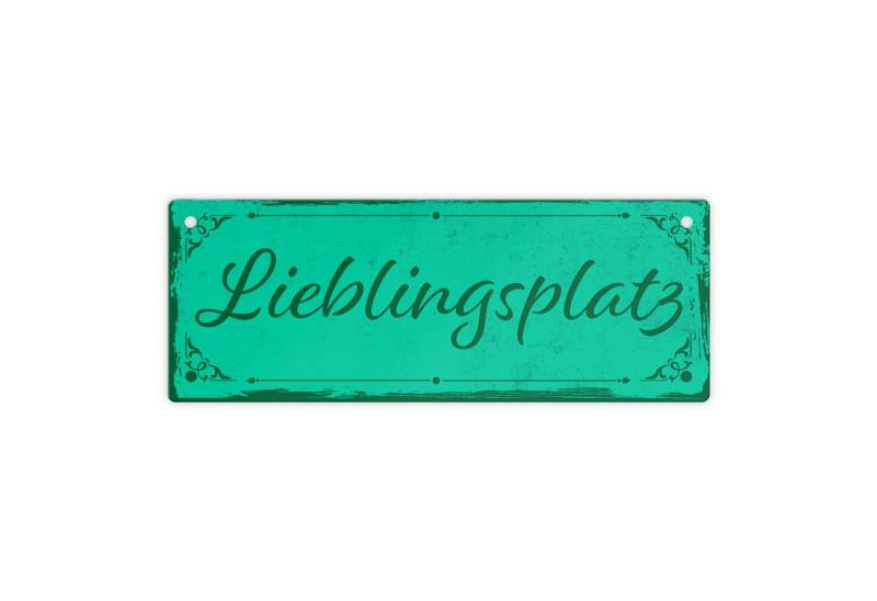 speecheese Metallschild Metallschild mit schönem Design Lieblingsplatz im rustikalen Stil in speecheese Metallschild Metallschild mit schönem Design Lieblingsplatz im rustikalen Stil in von speecheese