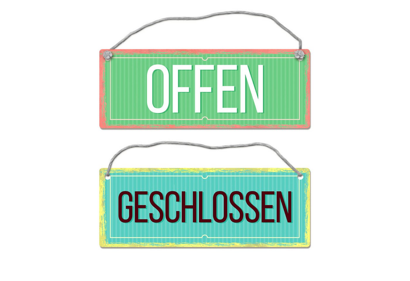 speecheese Metallschild Offen oder Geschlossen Wendeschild mit Kordel Schild Türschild von speecheese