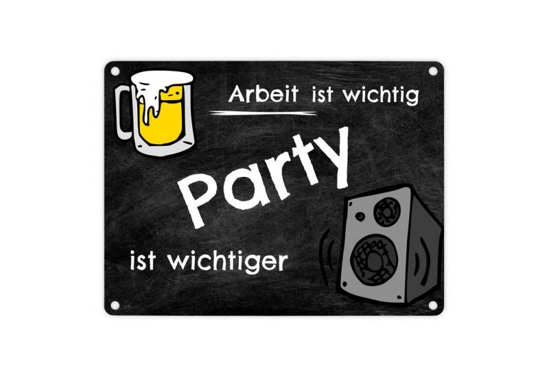 speecheese Metallschild Party Metallschild Arbeit ist wichtig wichtiger Schild Blechschild von speecheese