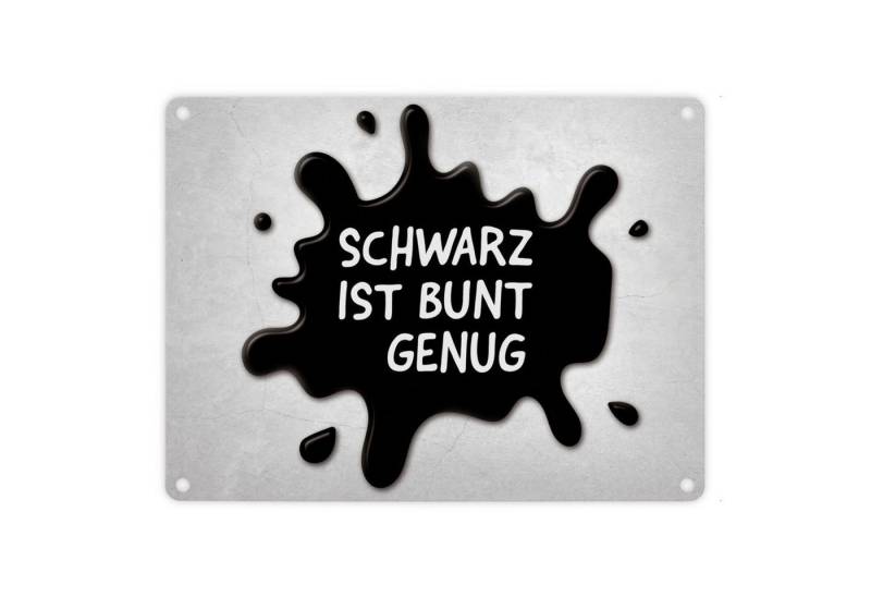 speecheese Metallschild Schwarz ist bunt genug Metallschild mit Farbklecks Motiv Farbe Klecks speecheese Metallschild Schwarz ist bunt genug Metallschild mit Farbklecks Motiv Farbe Klecks von speecheese