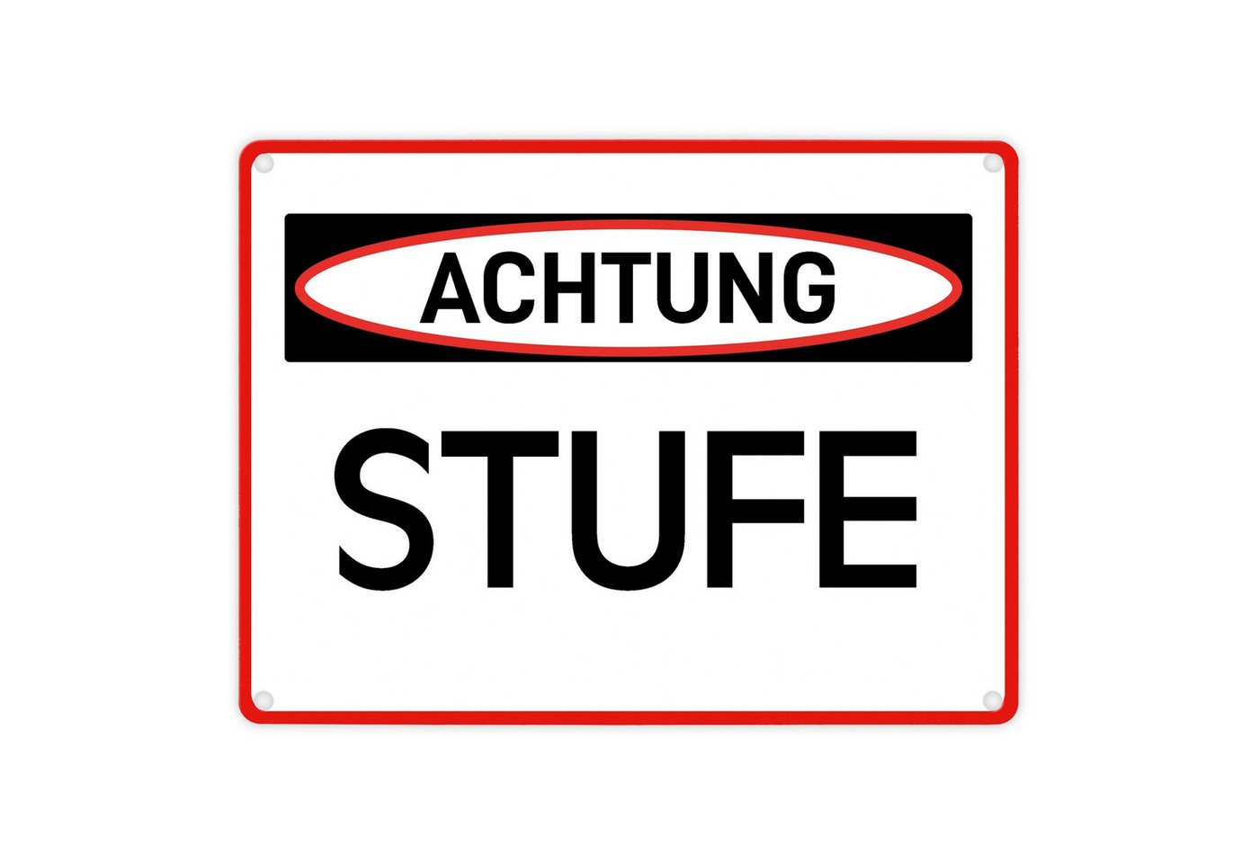 speecheese Metallschild Stufe Warn und Hinweisschild im modernen Design Warnschild von speecheese