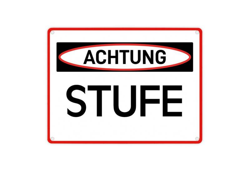 speecheese Metallschild Stufe Warn und Hinweisschild im modernen Design Warnschild von speecheese