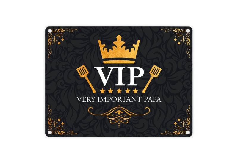 speecheese Metallschild Very Important Papa Metallschild mit VIP Motiv Schild Blechschild von speecheese