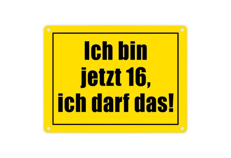 speecheese Metallschild Warnschild Metallschild in 15x20 cm mit Spruch Ich bin jetzt 16 darf speecheese Metallschild Warnschild Metallschild in 15x20 cm mit Spruch Ich bin jetzt 16 darf von speecheese