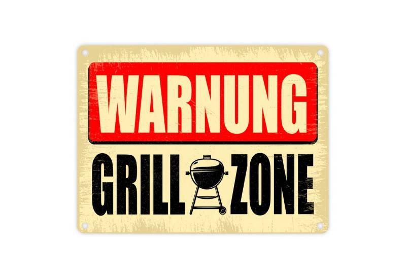 speecheese Metallschild Warnung Grillzone Metallschild als lustiges Warnschild speecheese Metallschild Warnung Grillzone Metallschild als lustiges Warnschild von speecheese
