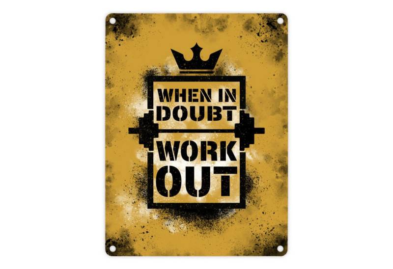 speecheese Metallschild When in doubt Work out Metallschild 15x20 cm mit motivierendem Spruch speecheese Metallschild When in doubt Work out Metallschild 15x20 cm mit motivierendem Spruch von speecheese