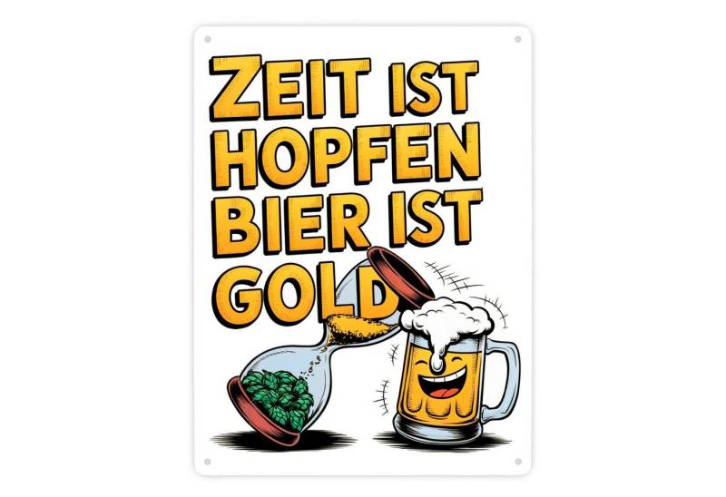 speecheese Metallschild Zeit ist Hopfen Bier Gold Metallschild XXL in 28x38 cm Bierkrug & speecheese Metallschild Zeit ist Hopfen Bier Gold Metallschild XXL in 28x38 cm Bierkrug & von speecheese