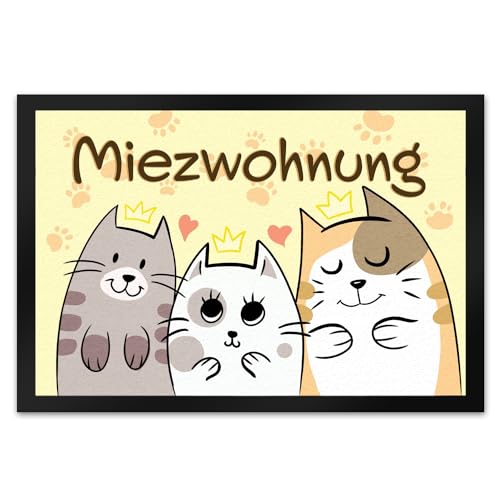 speecheese Miezwohnung Fußmatte mit DREI süßen Katzen für alle Katzenliebhaber von speecheese