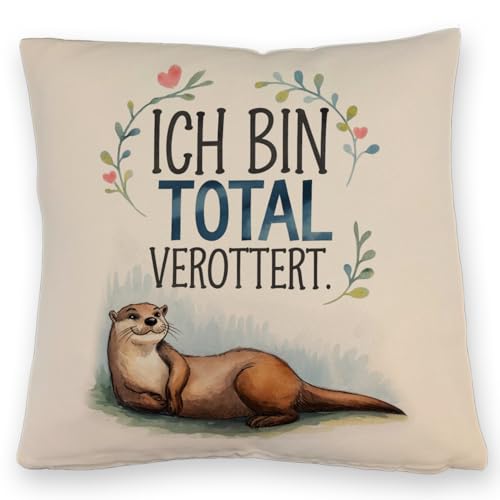 speecheese Niedlicher Otter Total verottert Kissen mit Leinenoptik Lustiges DekoKissen mit Leinenoptik für Tierliebhaber - ideales Ottergeschenk speecheese Niedlicher Otter Total verottert Kissen mit Leinenoptik Lustiges DekoKissen mit Leinenoptik für Tierliebhaber - ideales Ottergeschenk von speecheese