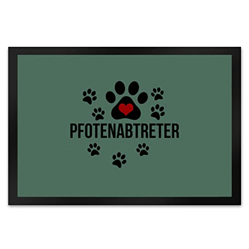 speecheese Pfotenabtreter Fußmatte XL in 40x60 cm in grün für Hundebesitzer und Tierfreunde EIN dekorativer Türvorleger für Deine Eingangstür Hund Fußabtreter Tiere Türmatte Dog niedlich von speecheese