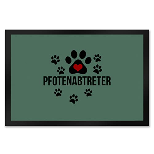 speecheese Pfotenabtreter Fußmatte XXL in 50x75 cm in grün für Hundebesitzer und Tierfreunde EIN dekorativer Türvorleger für Deine Eingangstür Hund Fußabtreter Tiere Türmatte Dog niedlich von speecheese