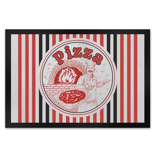 speecheese Pizzakarton Fußmatte XL in 40x60 cm für Pizzafans Lustiger Fußabstreifer Geschenkidee Pizzakarton witziger Scherzartikel Fast Food Lieferdienst von speecheese