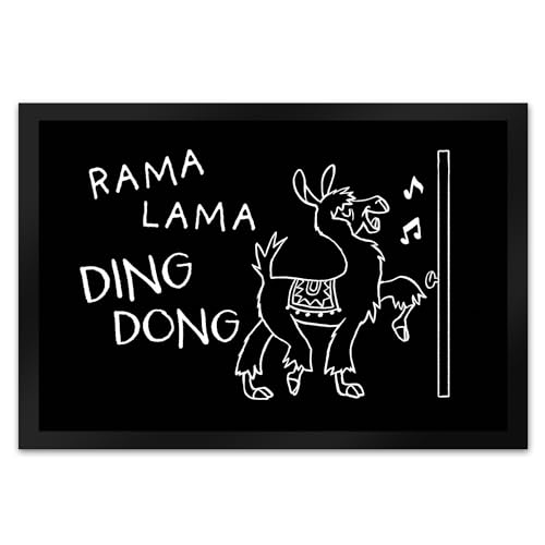 speecheese Rama Lama Ding Dong Alpaka Fußmatte XL in 40x60 cm Türmatte für Besuch Lachen Witziges Alpaka-Design Christkind Weihnachtsbaum von speecheese