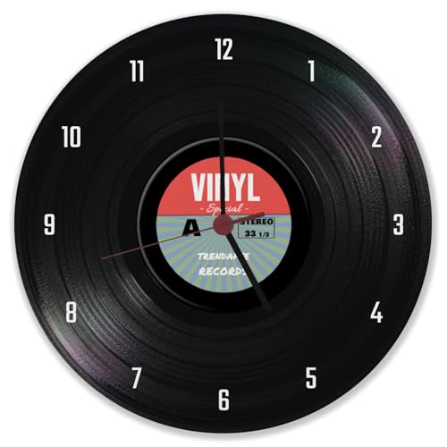 speecheese Retro Vinyl Special Schallplatte Wanduhr Musikalischer Zeitmesser Kreisförmige Bunte Schallplatte Farbenfrohes Label-Design Trendaffe Records von speecheese