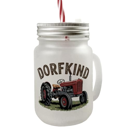 speecheese Roter Traktor Dorfkind Mason Jar Henkel Trinkglas mit Deckel Erlebe das Landleben im rustikalen Stil Roter Traktor mit großen Reifen und grüner Umgebung auf deinem Mason Jar speecheese Roter Traktor Dorfkind Mason Jar Henkel Trinkglas mit Deckel Erlebe das Landleben im rustikalen Stil Roter Traktor mit großen Reifen und grüner Umgebung auf deinem Mason Jar von speecheese