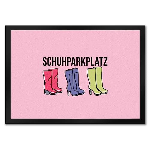 speecheese Schuhparkplatz Fußmatte in 35x50 cm in rosa mit Schuhmotiv für Frauen EIN bunter Türvorleger für deinen Eingangsbereich High Heels Fußabtreter Stiefel Türmatte Schuhe dekorativ von speecheese