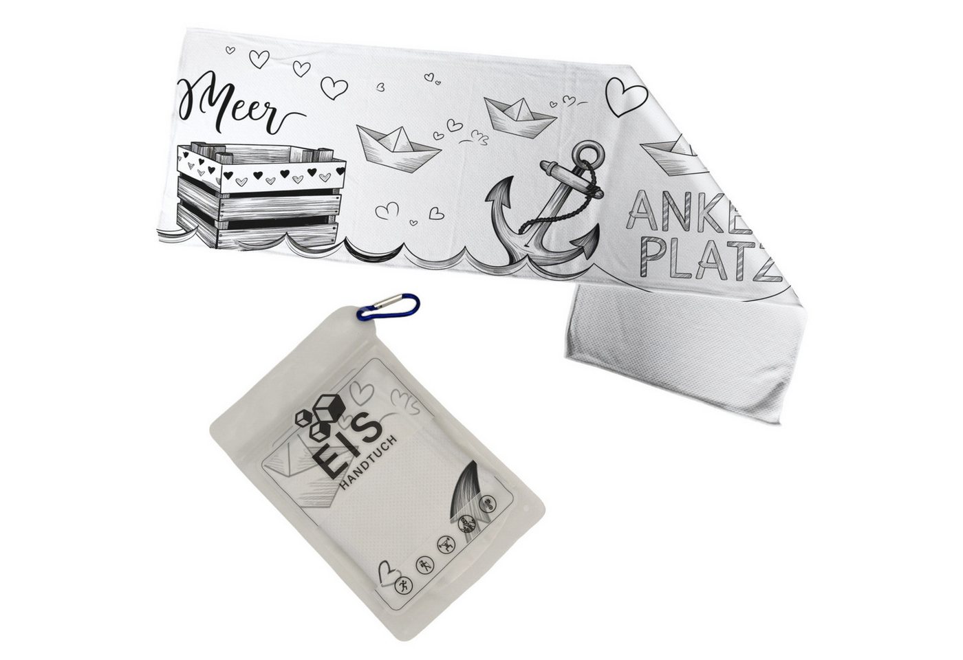 speecheese Sporthandtuch Maritim ANKER PLATZ Eishandtuch mit Herzmotiven speecheese Sporthandtuch Maritim ANKER PLATZ Eishandtuch mit Herzmotiven von speecheese
