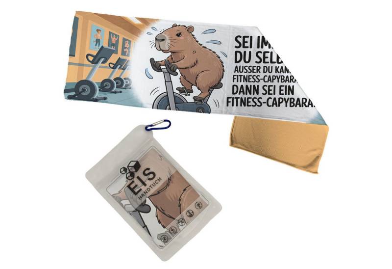 speecheese Sporthandtuch Sei ein Fitness-Capybara Eishandtuch mit lustigem Spruch von speecheese