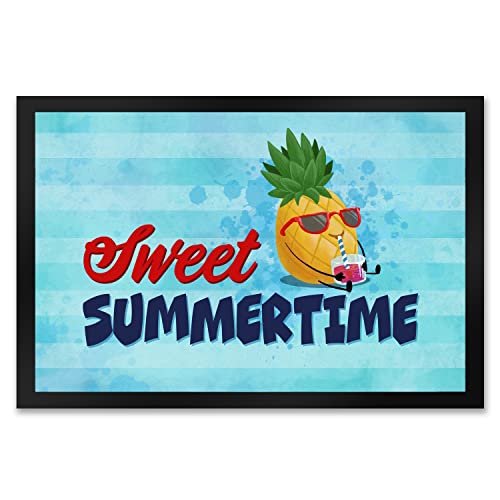 speecheese Sweet Summertime Fußmatte XXL in 50x75 cm mit süßer Ananas farbenfrohe Türmatte als sommerliche Dekoration für den Eingang, um Dich in Sommer- und Urlaubsstimmung zu bringen von speecheese