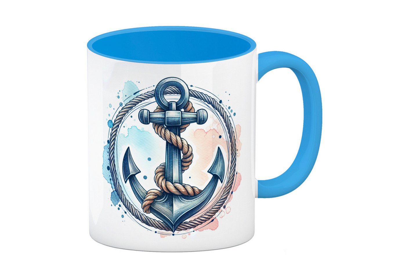 speecheese Tasse Anker mit Seil Kaffeebecher in hellblau speecheese Tasse Anker mit Seil Kaffeebecher in hellblau von speecheese