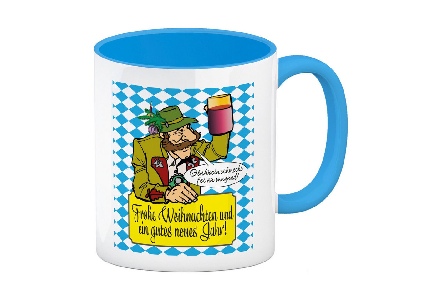 speecheese Tasse Bayer mit Glühwein Kaffeebecher in hellblau Spruch Frohe Weihnachten speecheese Tasse Bayer mit Glühwein Kaffeebecher in hellblau Spruch Frohe Weihnachten von speecheese
