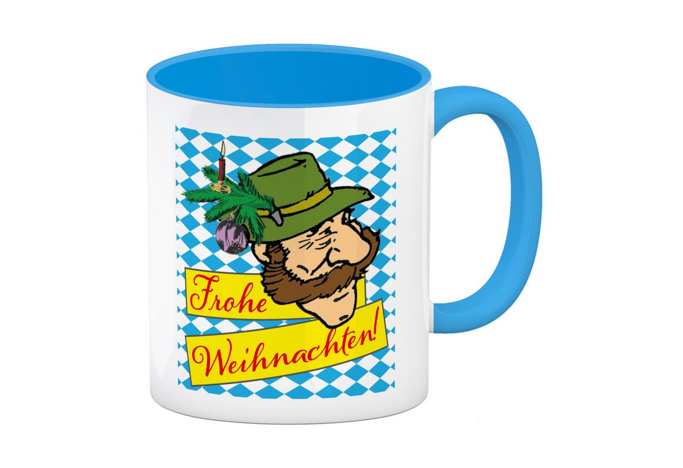 speecheese Tasse Bayer mit Hut Kaffeebecher in hellblau mit Spruch Frohe Weihnachten speecheese Tasse Bayer mit Hut Kaffeebecher in hellblau mit Spruch Frohe Weihnachten von speecheese