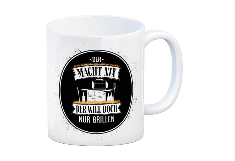 speecheese Tasse Der macht nix will doch nur grillen Kaffeebecher Grill Bier Fleisch von speecheese