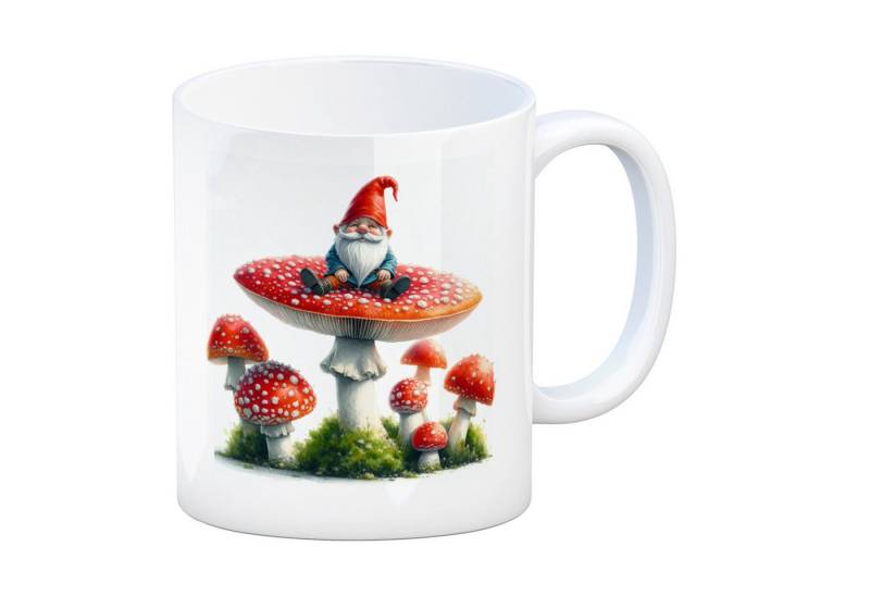 speecheese Tasse Gartenzwerg auf einem Fliegenpilz Kaffeebecher von speecheese