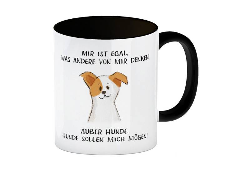 speecheese Tasse Ist mir egal was Andere denken Kaffeebecher in schwarz mit Spruch von speecheese
